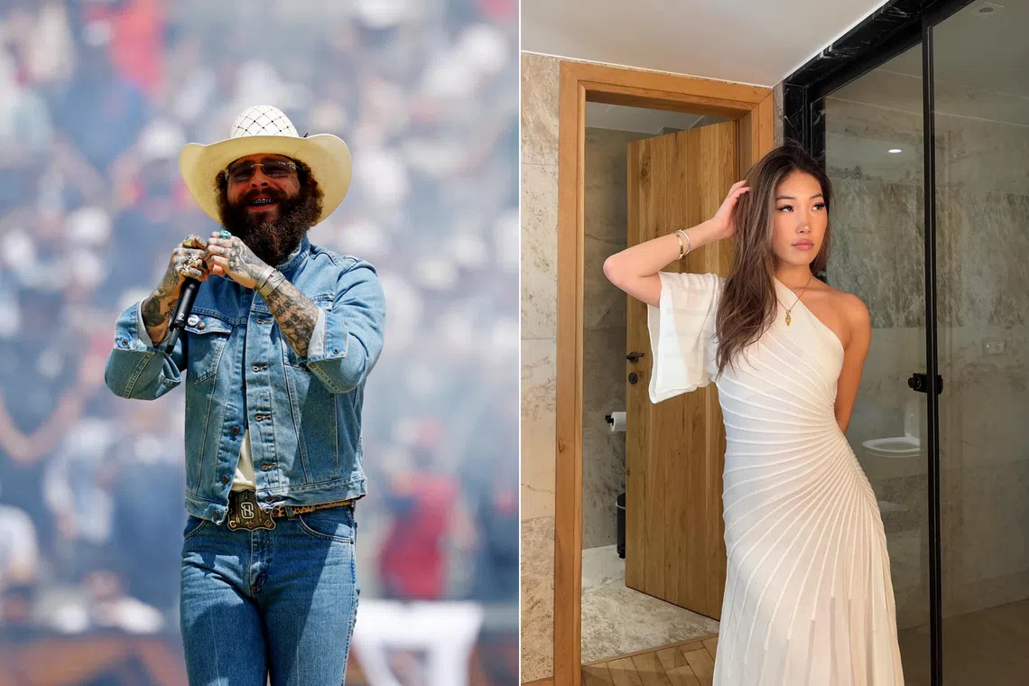 Post Malone and Christy Lee celebrating their engagement